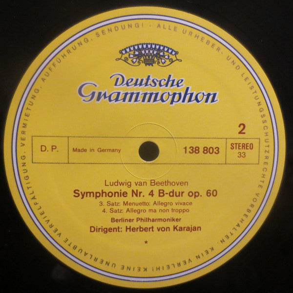 Ludwig Van Beethoven - Berliner Philharmoniker · Herbert von Karajan : Symphonie Nr. 4 (LP)