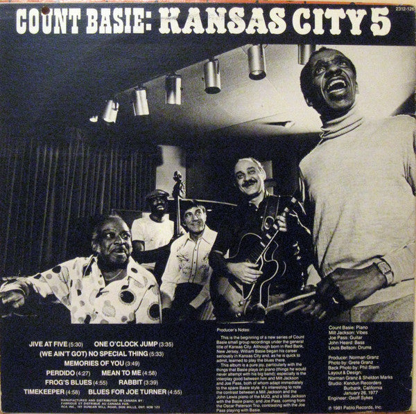 Count Basie : Kansas City 5 (LP, Album)