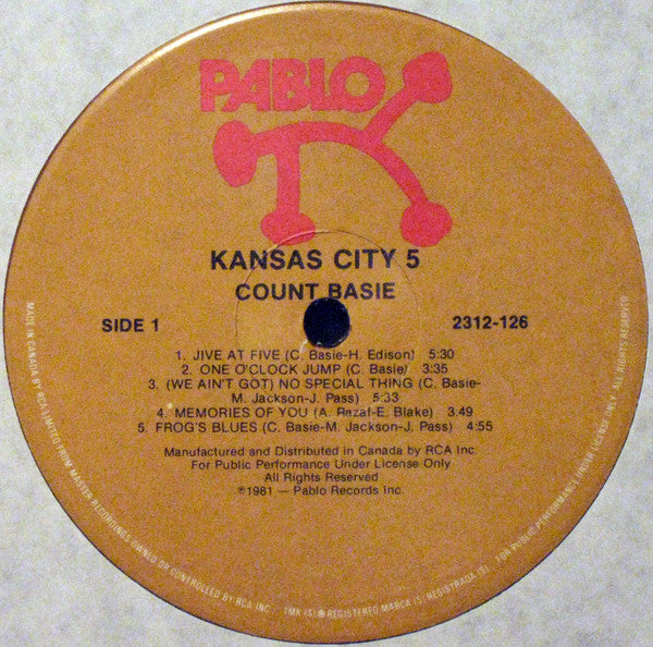 Count Basie : Kansas City 5 (LP, Album)