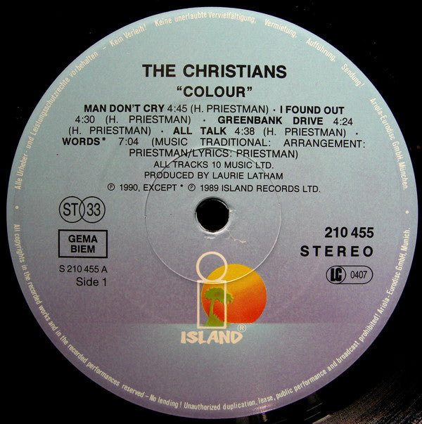 The Christians : Colour (LP, Album)