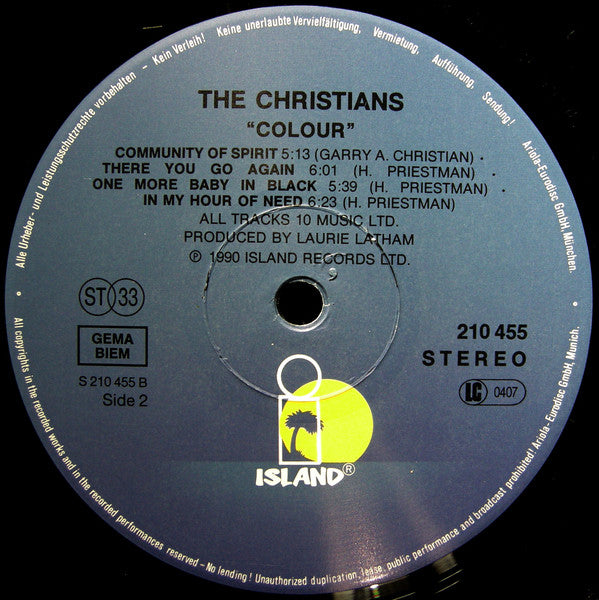 The Christians : Colour (LP, Album)