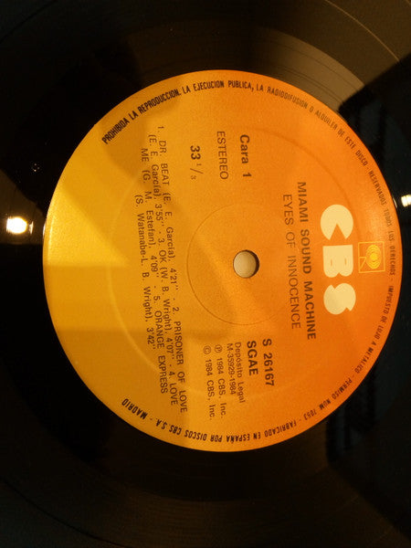 Miami Sound Machine : Eyes Of Innocence (LP, Album)