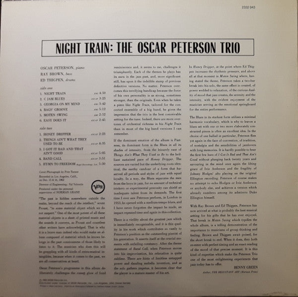 The Oscar Peterson Trio : Night Train (LP, Album, RE)