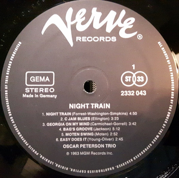 The Oscar Peterson Trio : Night Train (LP, Album, RE)