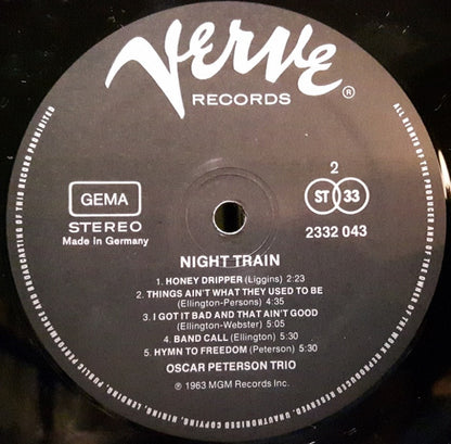 The Oscar Peterson Trio : Night Train (LP, Album, RE)