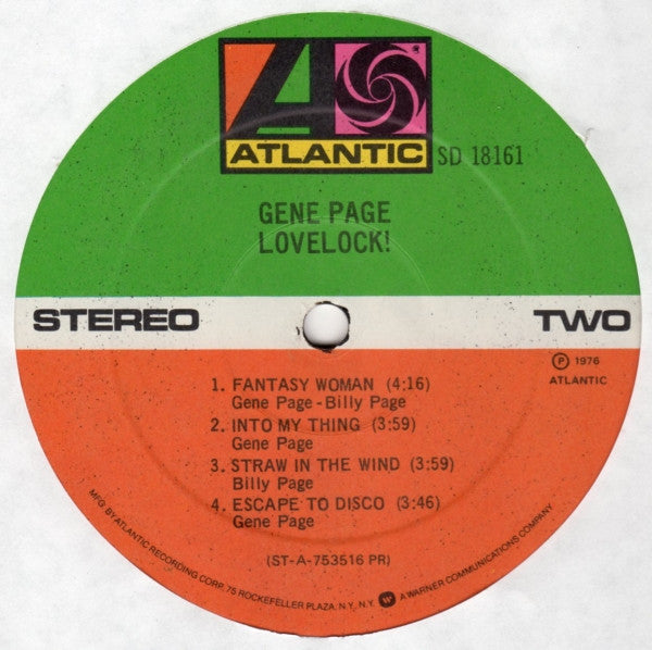 Gene Page : Lovelock! (LP, Album, PR)