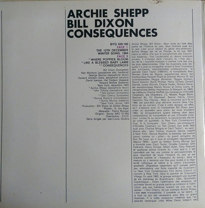 Archie Shepp / Bill Dixon : Consequences (LP, Album, RE, Gat)