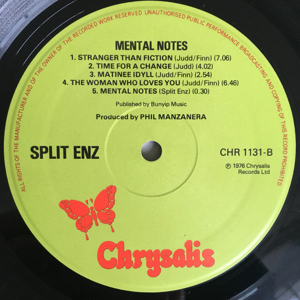 Split Enz : Mental Notes (LP, Album, Gat)