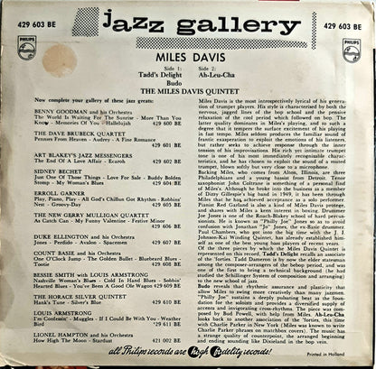 The Miles Davis Quintet : Jazz Gallery (7", Mono)