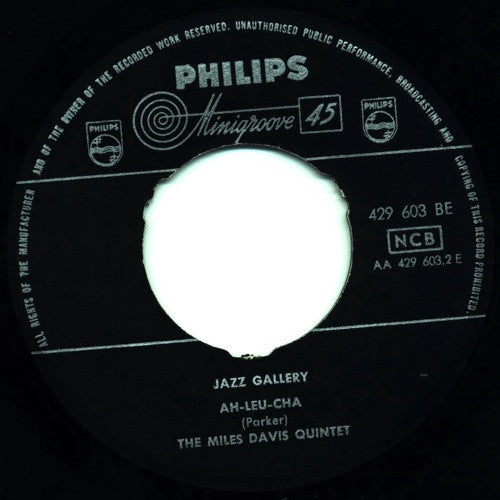 The Miles Davis Quintet : Jazz Gallery (7", Mono)