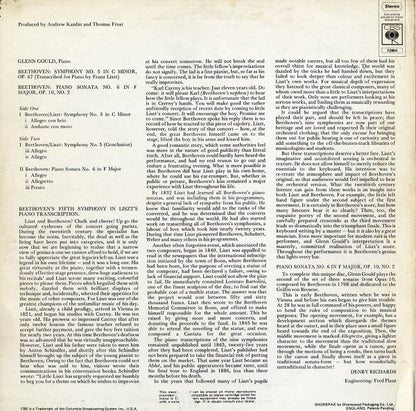 Glenn Gould : Beethoven/Liszt: Symphony No.5, Beethoven: Sonata No.6 In F Major, Op.10, No.2 (LP, Comp)