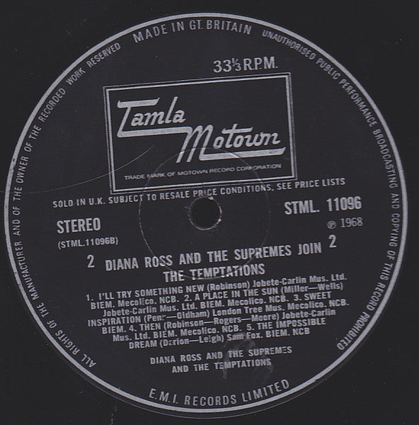 The Supremes Join The Temptations : Diana Ross & The Supremes Join The Temptations (LP, Album)