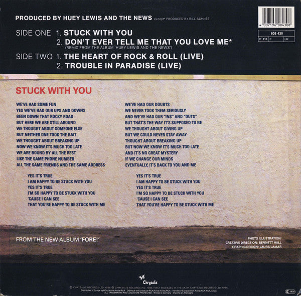 Huey Lewis & The News : Stuck With You (12", EP)