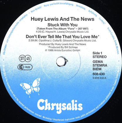 Huey Lewis & The News : Stuck With You (12", EP)