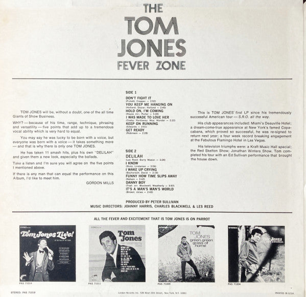 Tom Jones : The Tom Jones Fever Zone (LP, Album)