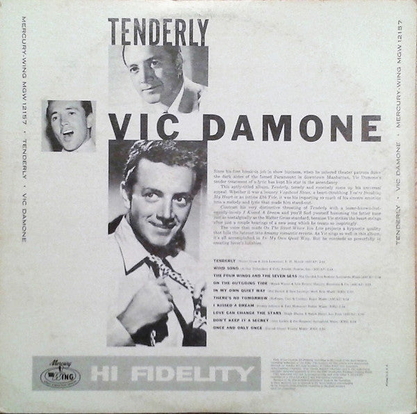 Vic Damone : Tenderly (LP, Mono)