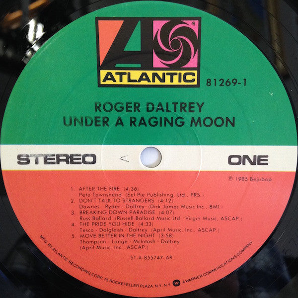 Roger Daltrey : Under A Raging Moon (LP, Album, AR )