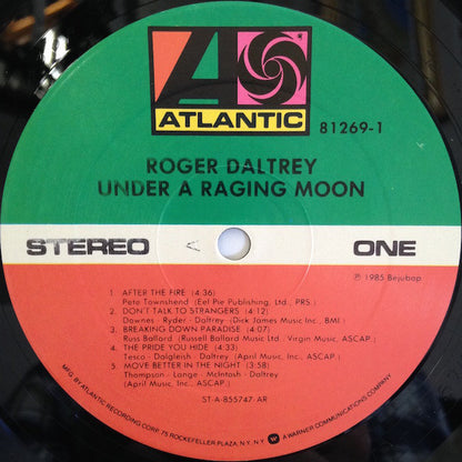 Roger Daltrey : Under A Raging Moon (LP, Album, AR )