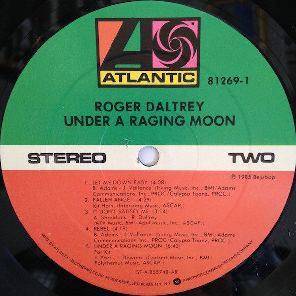 Roger Daltrey : Under A Raging Moon (LP, Album, AR )