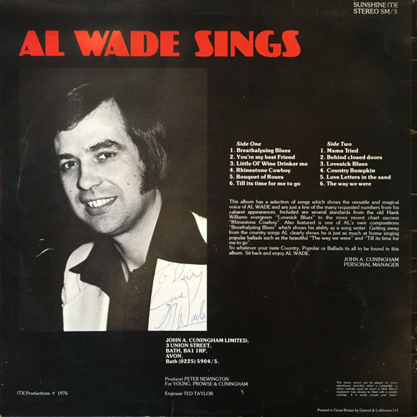 Al Wade : Al Wade Sings (LP)