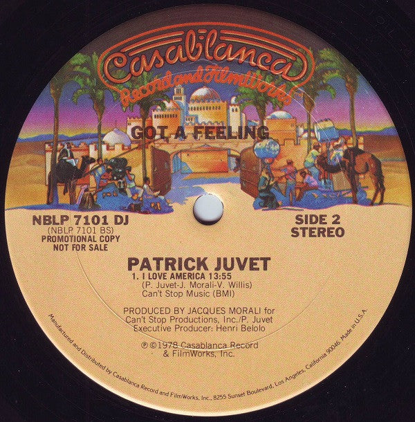 Patrick Juvet : Got A Feeling (LP, Album, Promo)