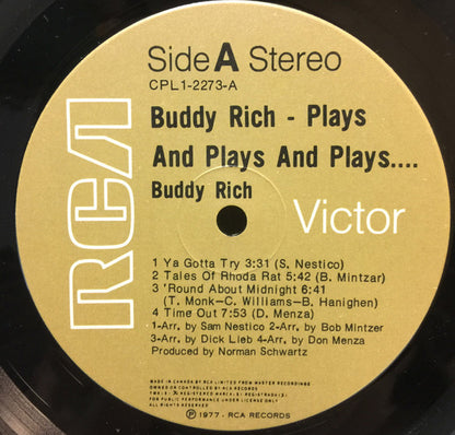 Buddy Rich : Buddy Rich Plays And Plays And Plays (LP, Album)