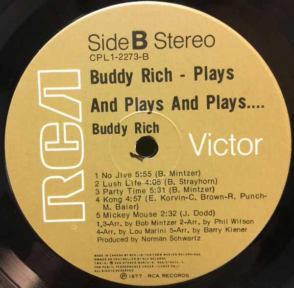 Buddy Rich : Buddy Rich Plays And Plays And Plays (LP, Album)