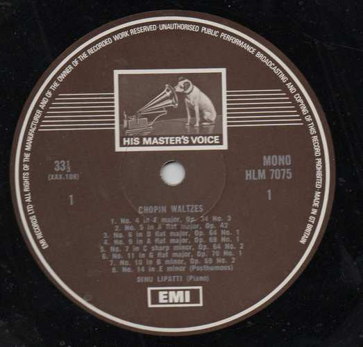 Frédéric Chopin - Dinu Lipatti : Dinu Lipatti Plays Chopin Waltzes 1-14 (LP, Mono, RE, RP)