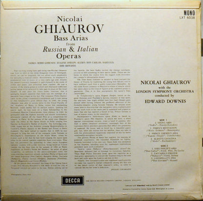 Nicolai Ghiaurov, Edward Downes, London Symphony Orchestra : Bass Arias From Russian & Italian Operas (LP, Mono)