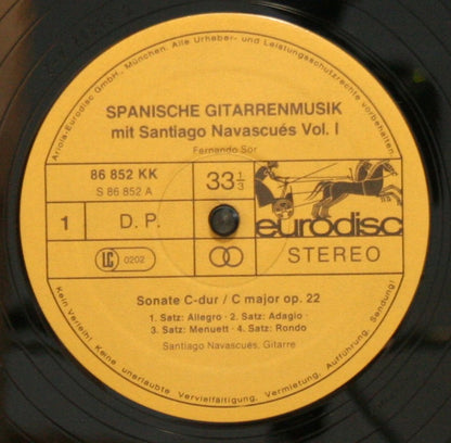 Santiago Navascués : Spanische Gitarrenmusik Vol. I (LP, Comp)