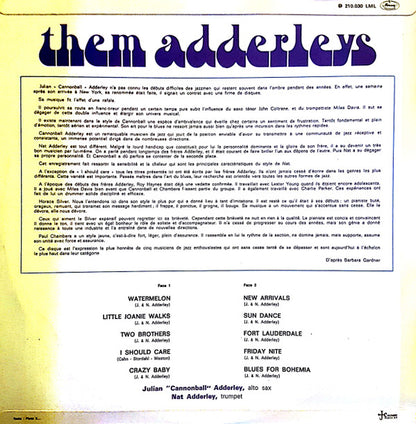 Cannonball Adderley, Nat Adderley, Horace Silver, Paul Chambers (3), Roy Haynes : Them Adderleys (LP)