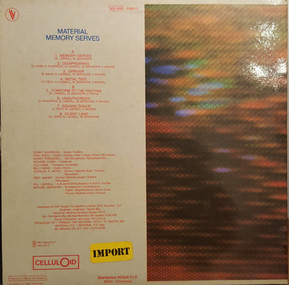 Material : Memory Serves (LP, Album, Yel)