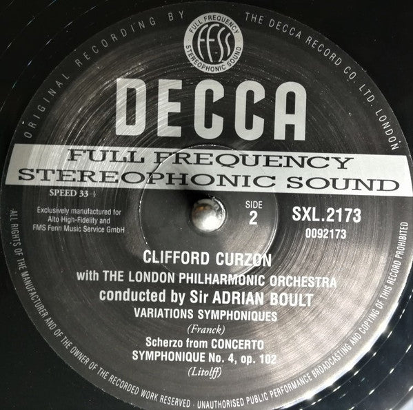 Edvard Grieg, Henry Litolff, César Franck :  Piano Concerto / Scherzo / Symphonic Variations  (LP, RE, 180)