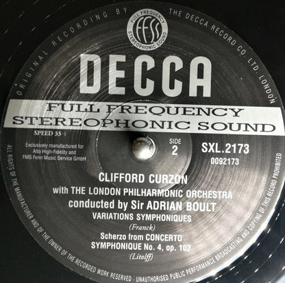 Edvard Grieg, Henry Litolff, César Franck :  Piano Concerto / Scherzo / Symphonic Variations  (LP, RE, 180)