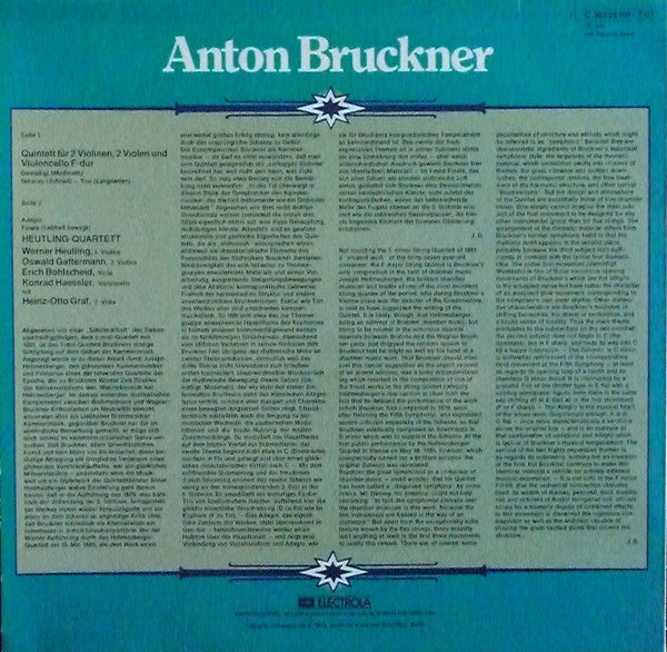 Heutling-Quartett, Heinz-Otto Graf : Anton Bruckner, Streichquintett F-dur (LP)
