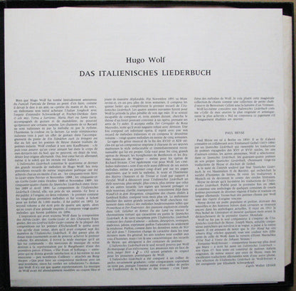 Hugo Wolf - Elisabeth Schwarzkopf, Dietrich Fischer-Dieskau, Gerald Moore : The Italian Song Book (2xLP + Box)