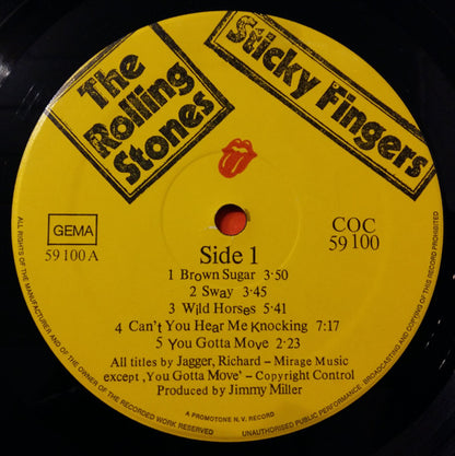 The Rolling Stones : Sticky Fingers (LP, Album, Zip)