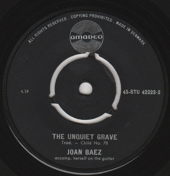 Joan Baez : There But For Fortune / The Unquiet Grave (Child No.78) (7", Single)