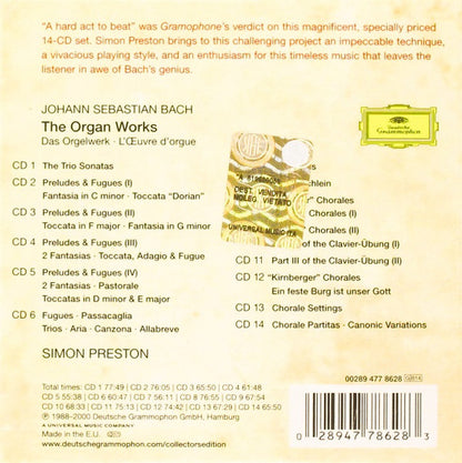 Johann Sebastian Bach, Simon Preston : The Organ Works (14xCD, RE, Son + Box, Comp, RE)