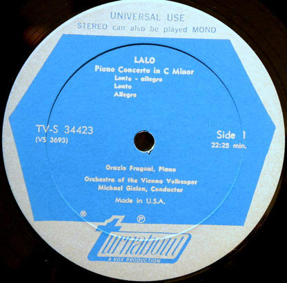 Édouard Lalo, Camille Saint-Saëns, Orazio Frugoni : Piano Concerto / Piano Concerto No. 5  "The Egyptian" (LP)