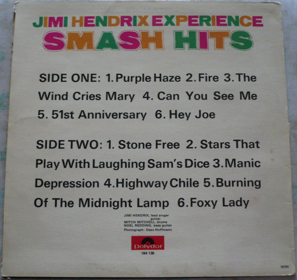 The Jimi Hendrix Experience : The Jimi Hendrix Experience Smash Hits (LP, Comp, Lam)