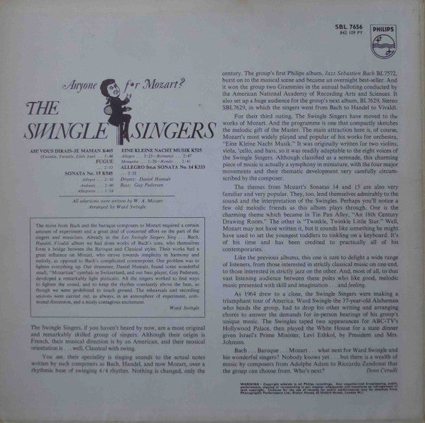 Les Swingle Singers : Anyone For Mozart? (LP, Album, RE)