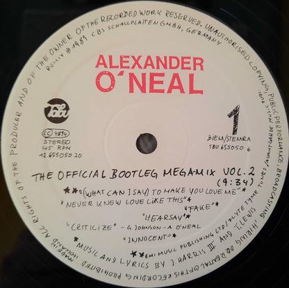 Alexander O'Neal : The Official Bootleg Megamix Vol. 2 (12", Die)