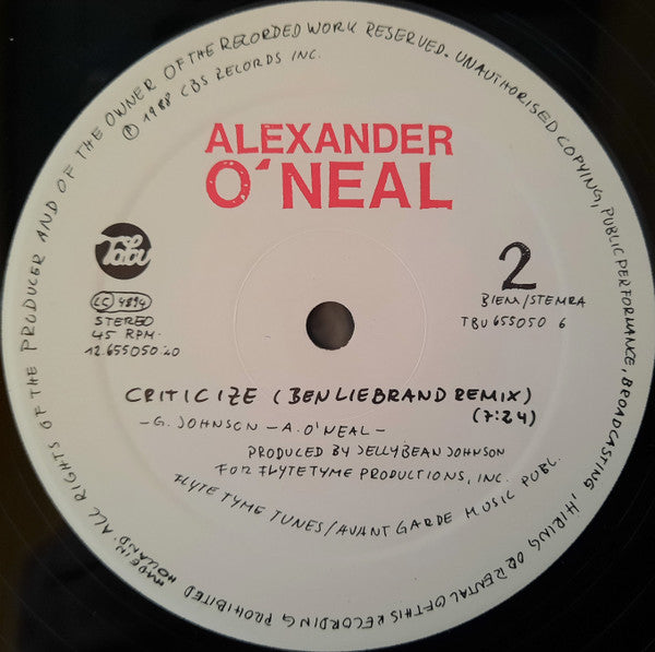 Alexander O'Neal : The Official Bootleg Megamix Vol. 2 (12", Die)