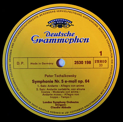 Pyotr Ilyich Tchaikovsky, London Symphony Orchestra, Claudio Abbado : Symphonie Nr. 5 (LP, RE)