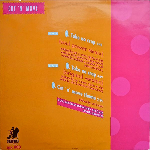 Cut 'N' Move : Take No Crap (Remix) (12")