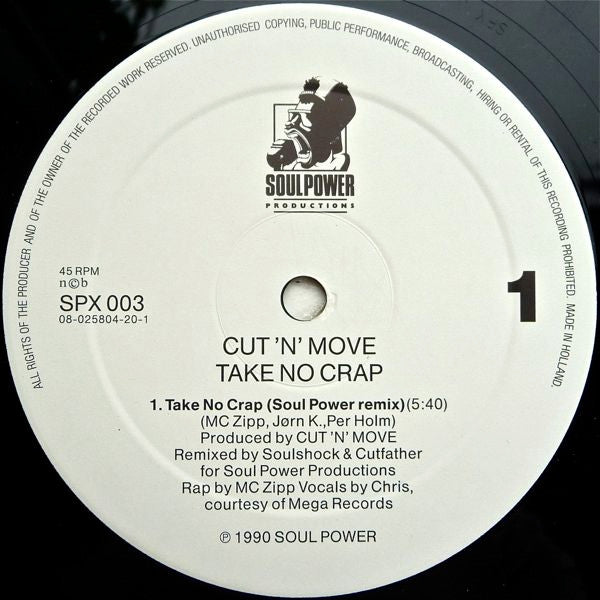 Cut 'N' Move : Take No Crap (Remix) (12")