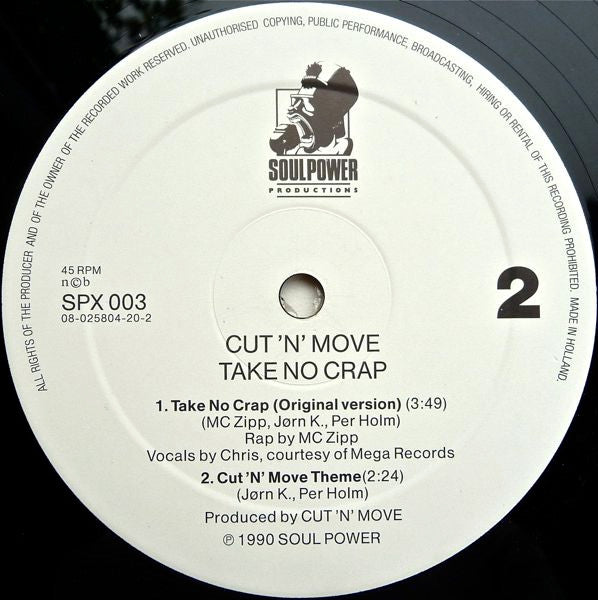 Cut 'N' Move : Take No Crap (Remix) (12")