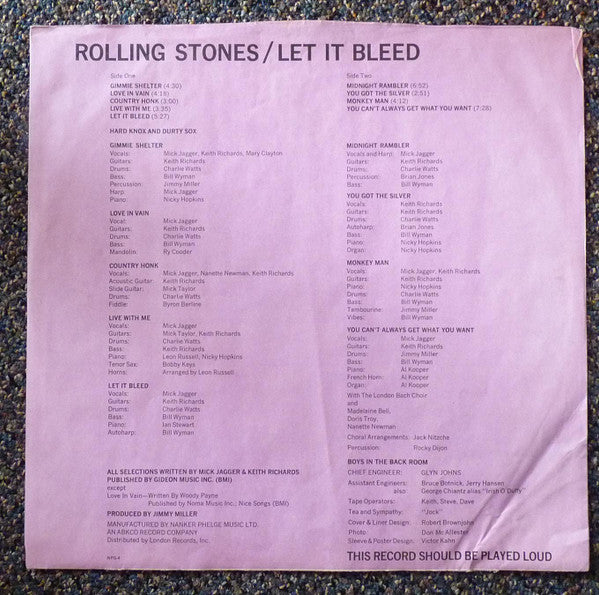 The Rolling Stones : Let It Bleed (LP, Album)