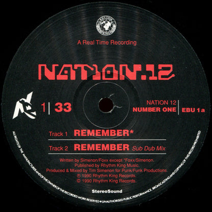 Nation 12 : Remember (12", Single)